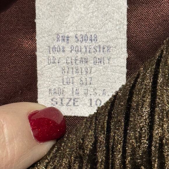 CitiDress Vtg Crinkle Velvet Tunic Top Chocolate Brown Velvet Size 10 Pullover - Picture 7 of 11